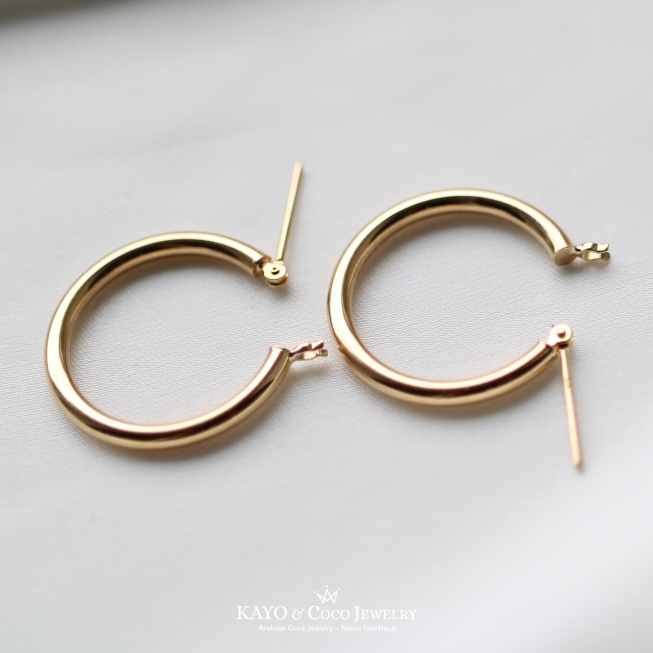 フープピアス K18 イエローゴールド 20mmx2mm