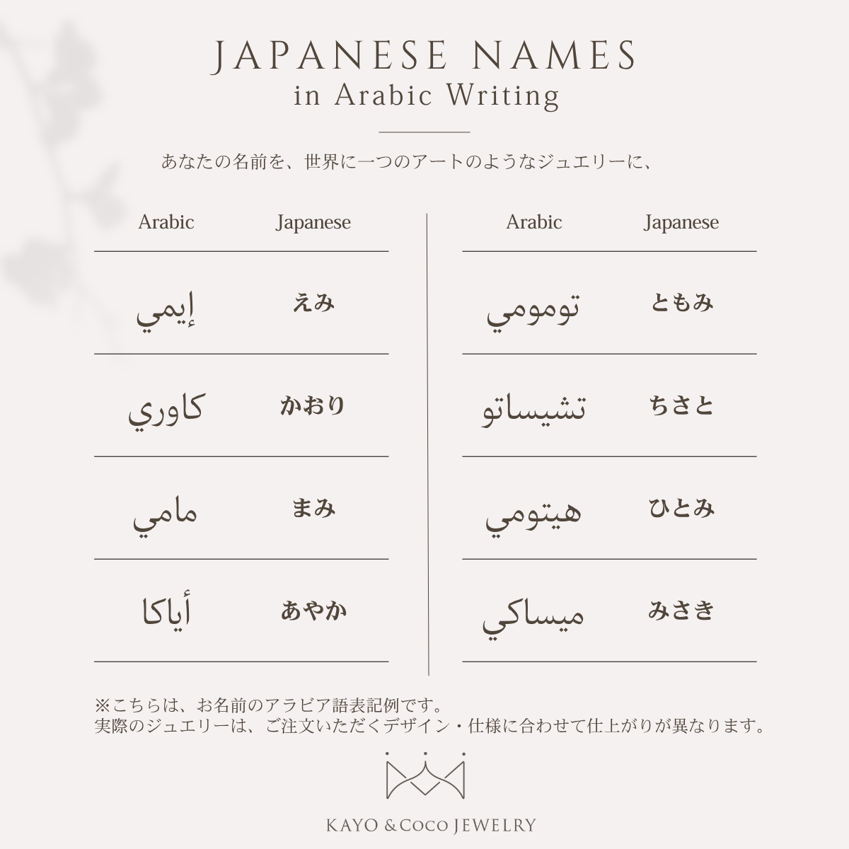 K18 Arabic ネームネックレス|ミニマル