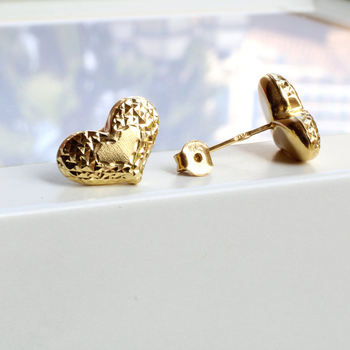 18K Arabian Heart ピアス カット入り