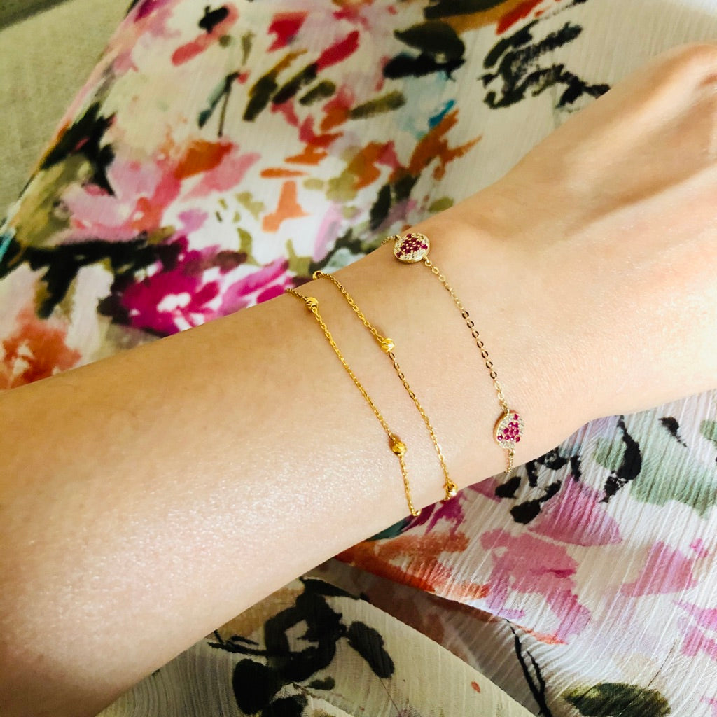 18K ラズベリーブレスレット