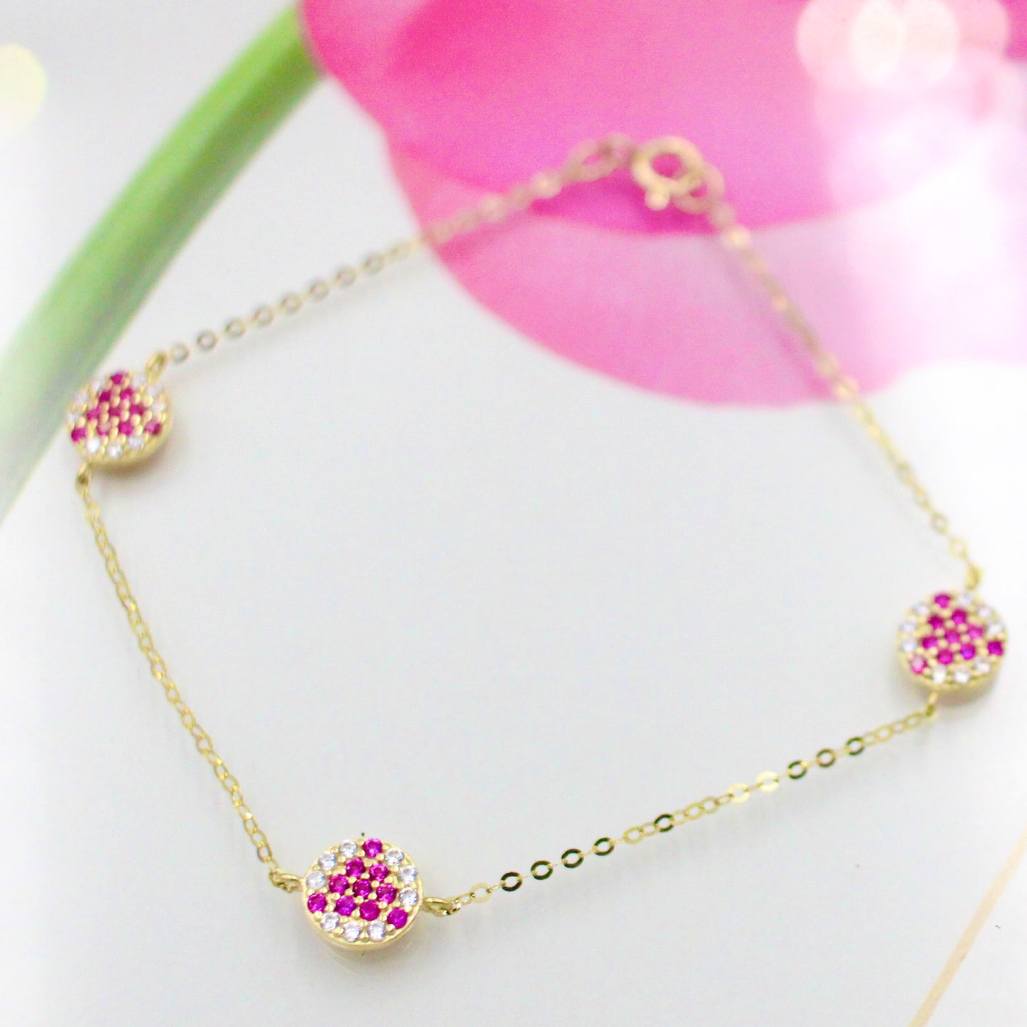 18K ラズベリーブレスレット