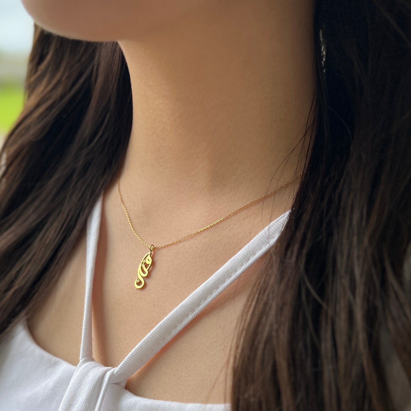 K18 Arabic Necklace "Fattan" (魅力）