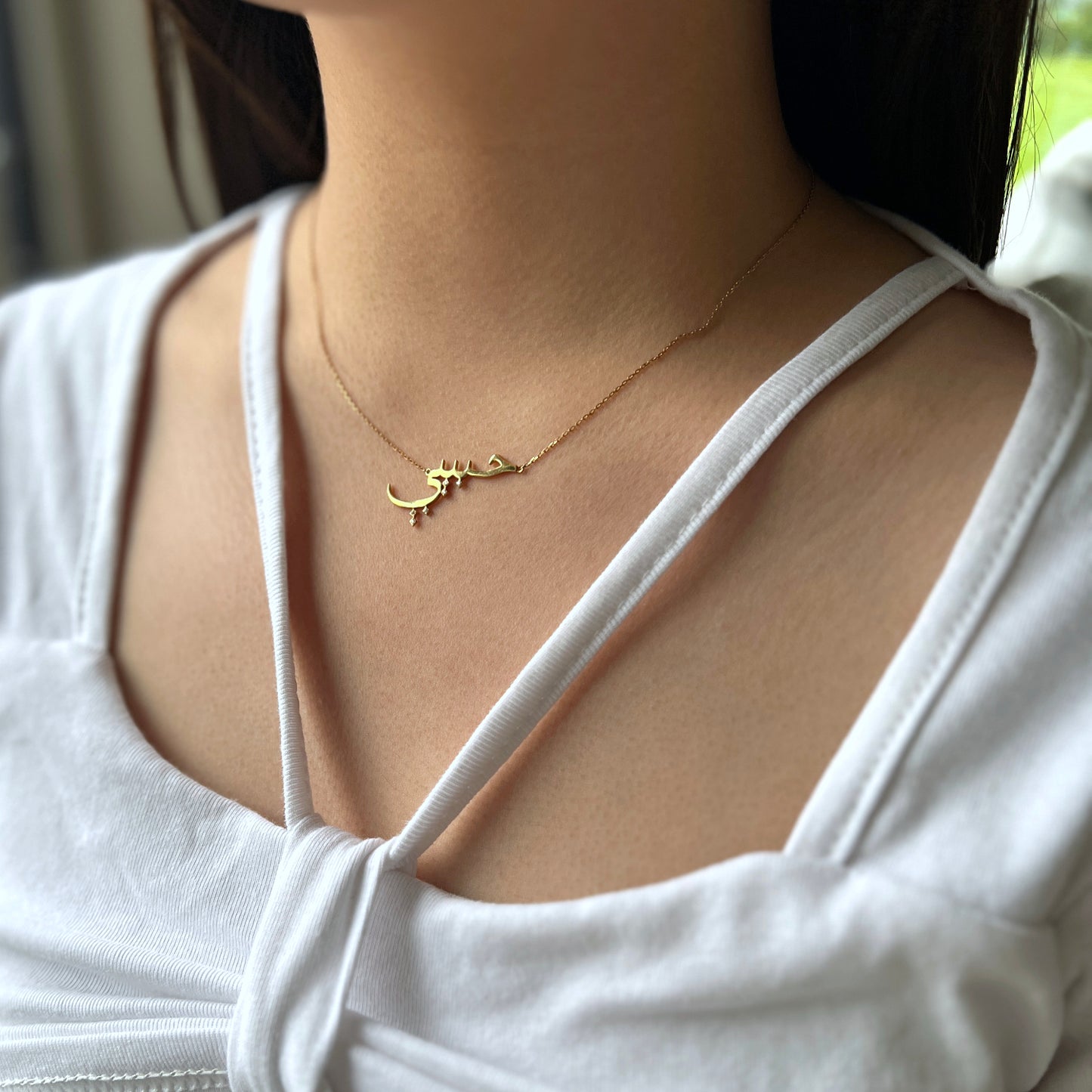 K18/K10 ”Habibi” My Love( マイラブ）Arabic Necklace