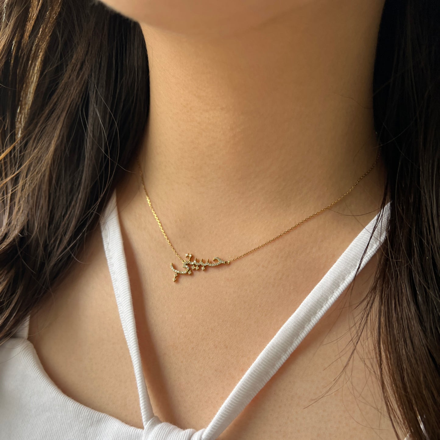 K18/K10 ”Habibty” Eternal  Love(マイラブ）Arabic Necklace