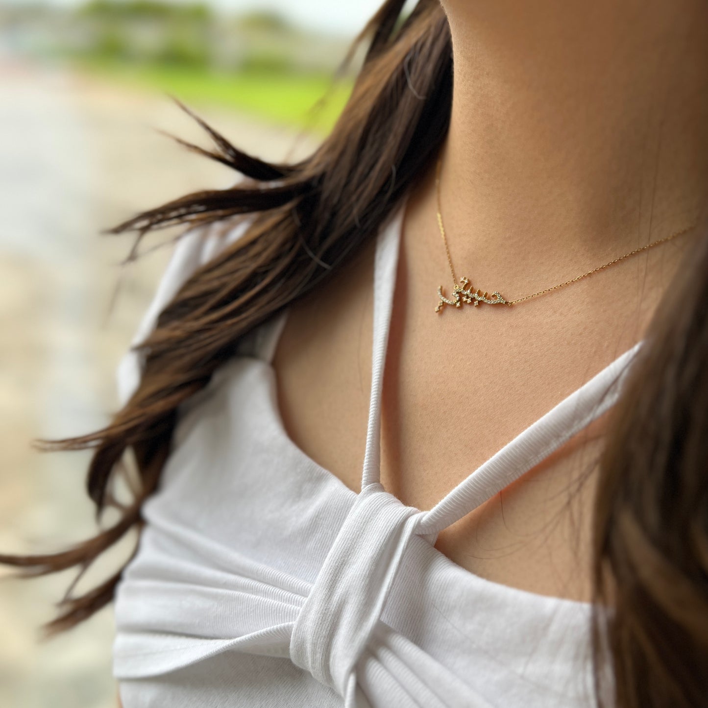 K18/K10 ”Habibty” Eternal  Love(マイラブ）Arabic Necklace
