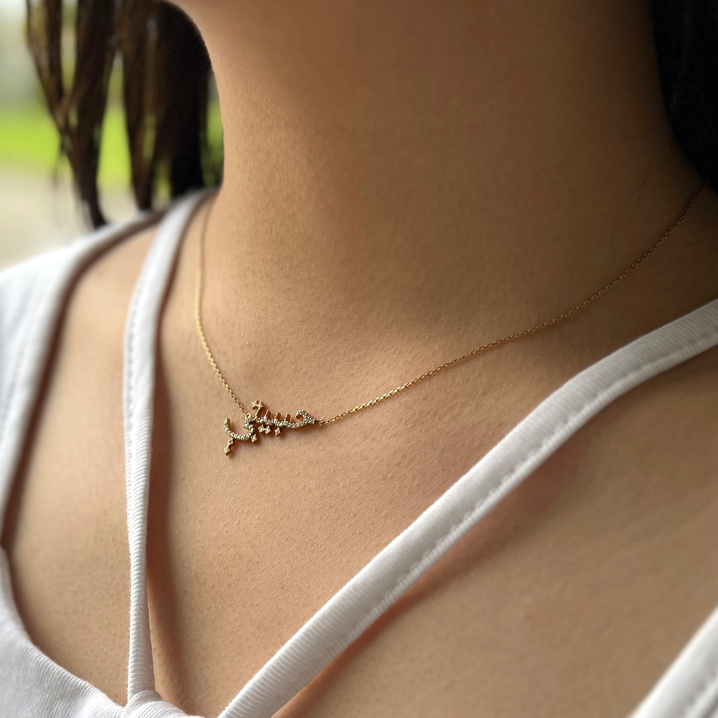 K18/K10 ”Habibty” Eternal  Love(マイラブ）Arabic Necklace