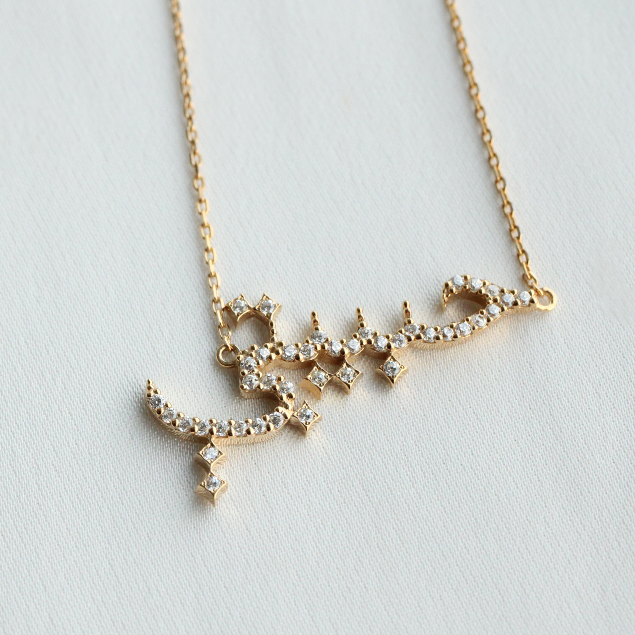 K18/K10 ”Habibty” Eternal  Love(マイラブ）Arabic Necklace