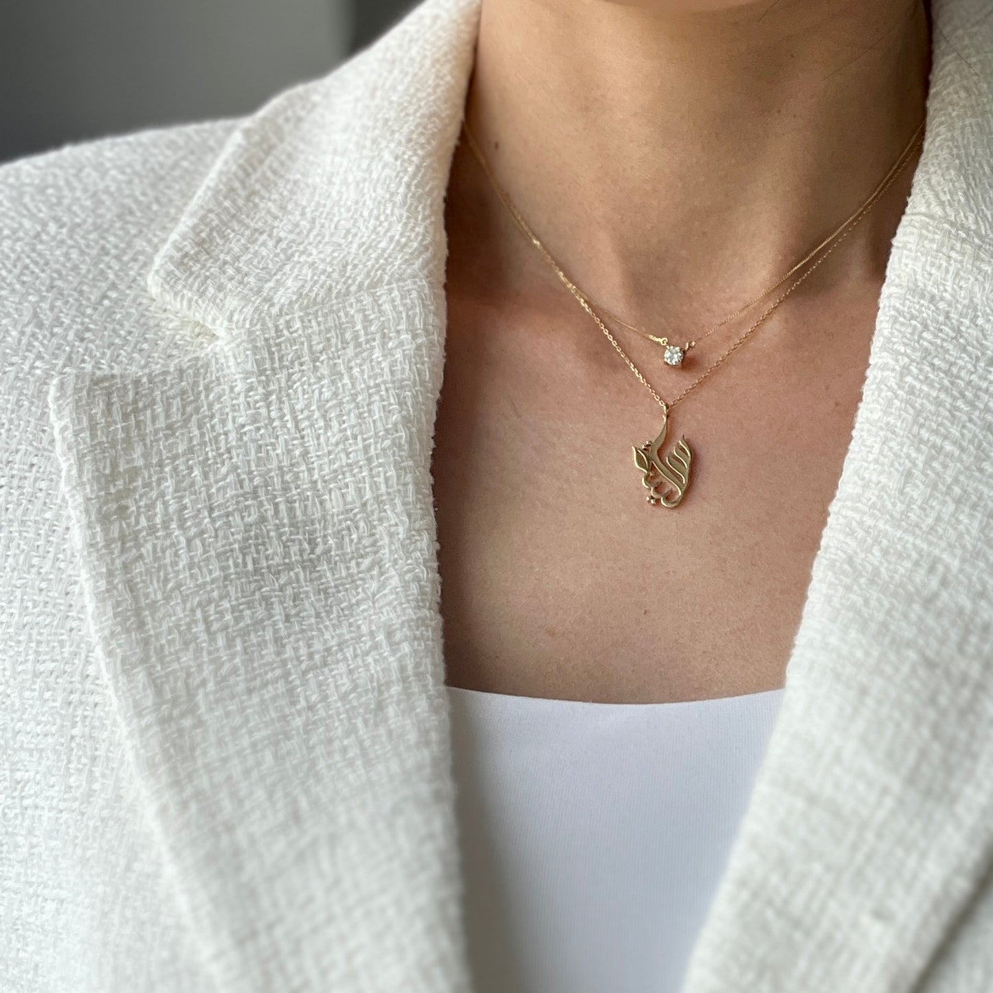 K18/K10 Arabic Necklace "Sakina" (和み）