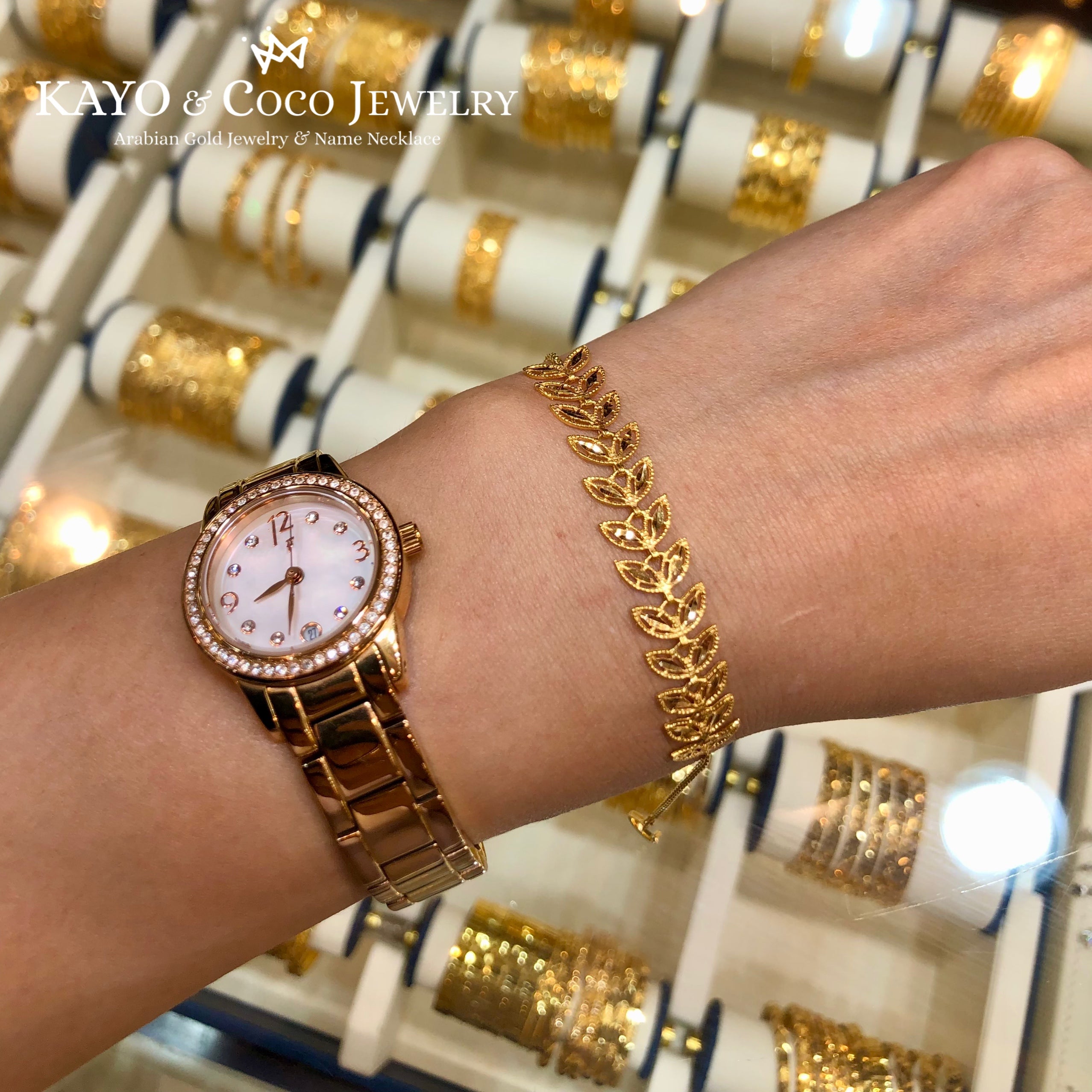 21K アラビアンオリーブリーフ ブレスレット［KAYO & Coco Jewelry］
