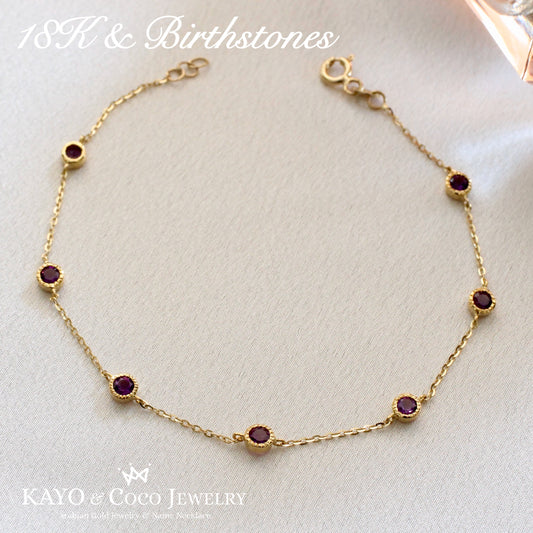 アメジストブレスレット 18K